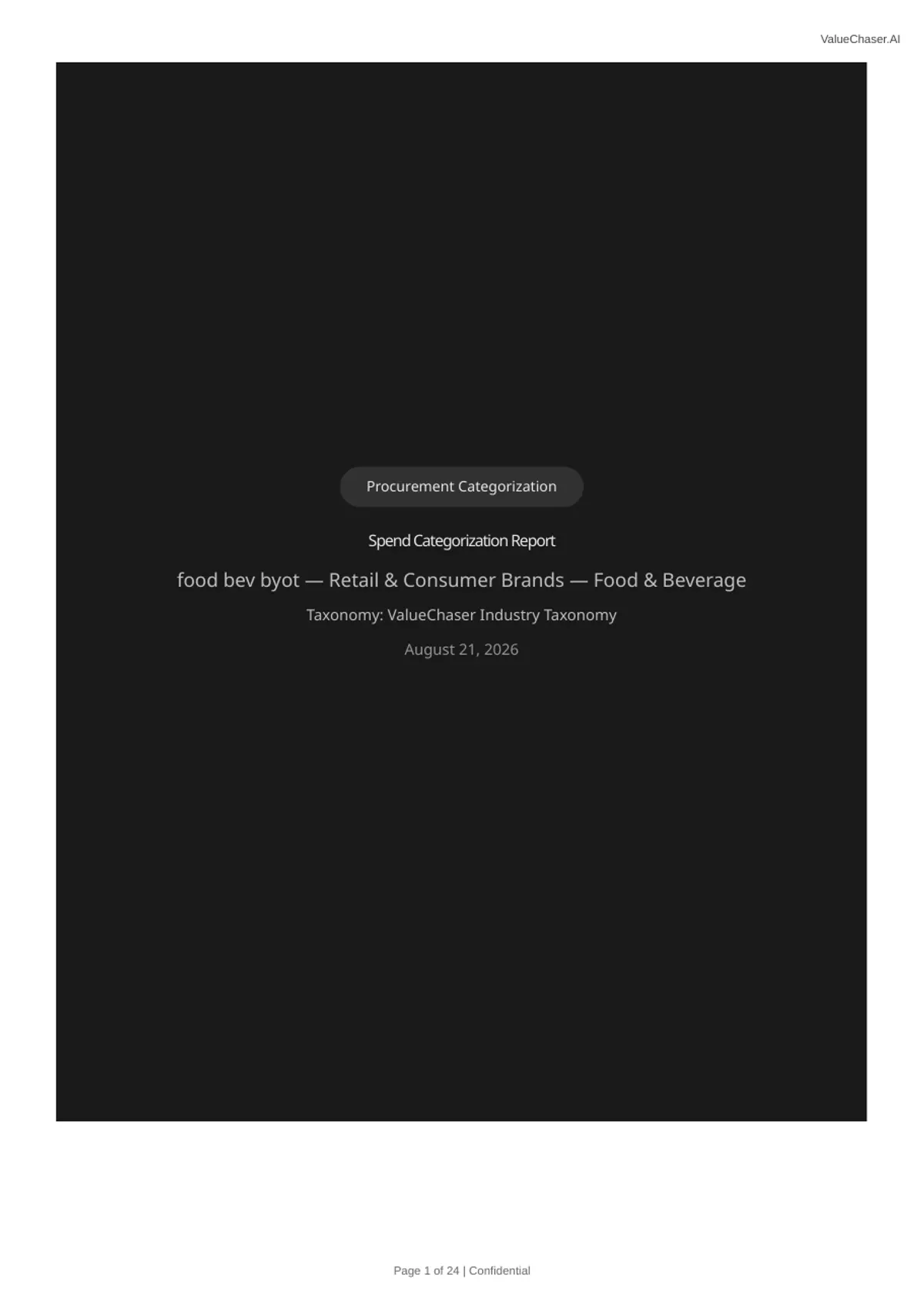 Sample Procurement Categorization report